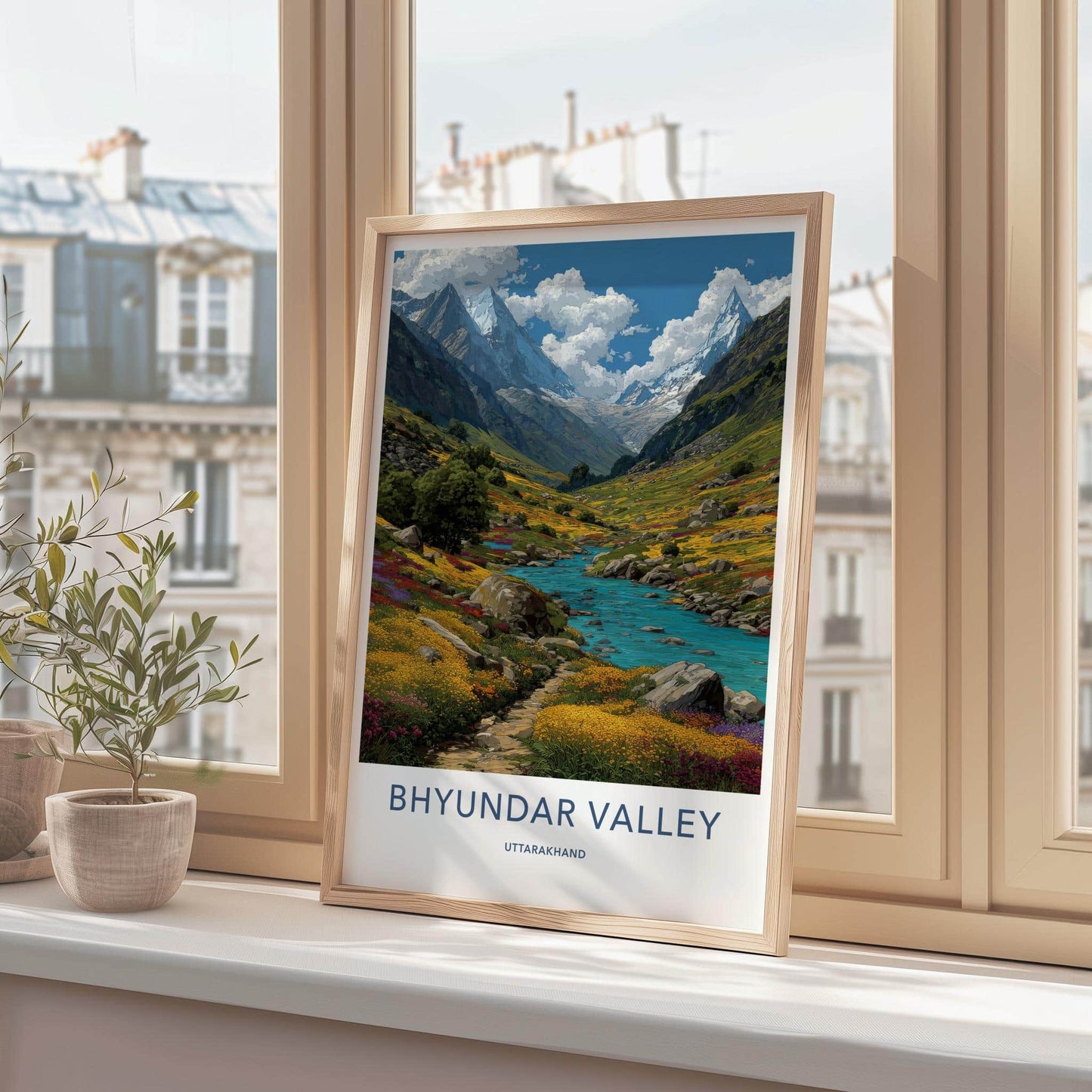Bhyundar Valley Poster - India Art Print - Uttarakhand Vibrant floral valley Wall Decor