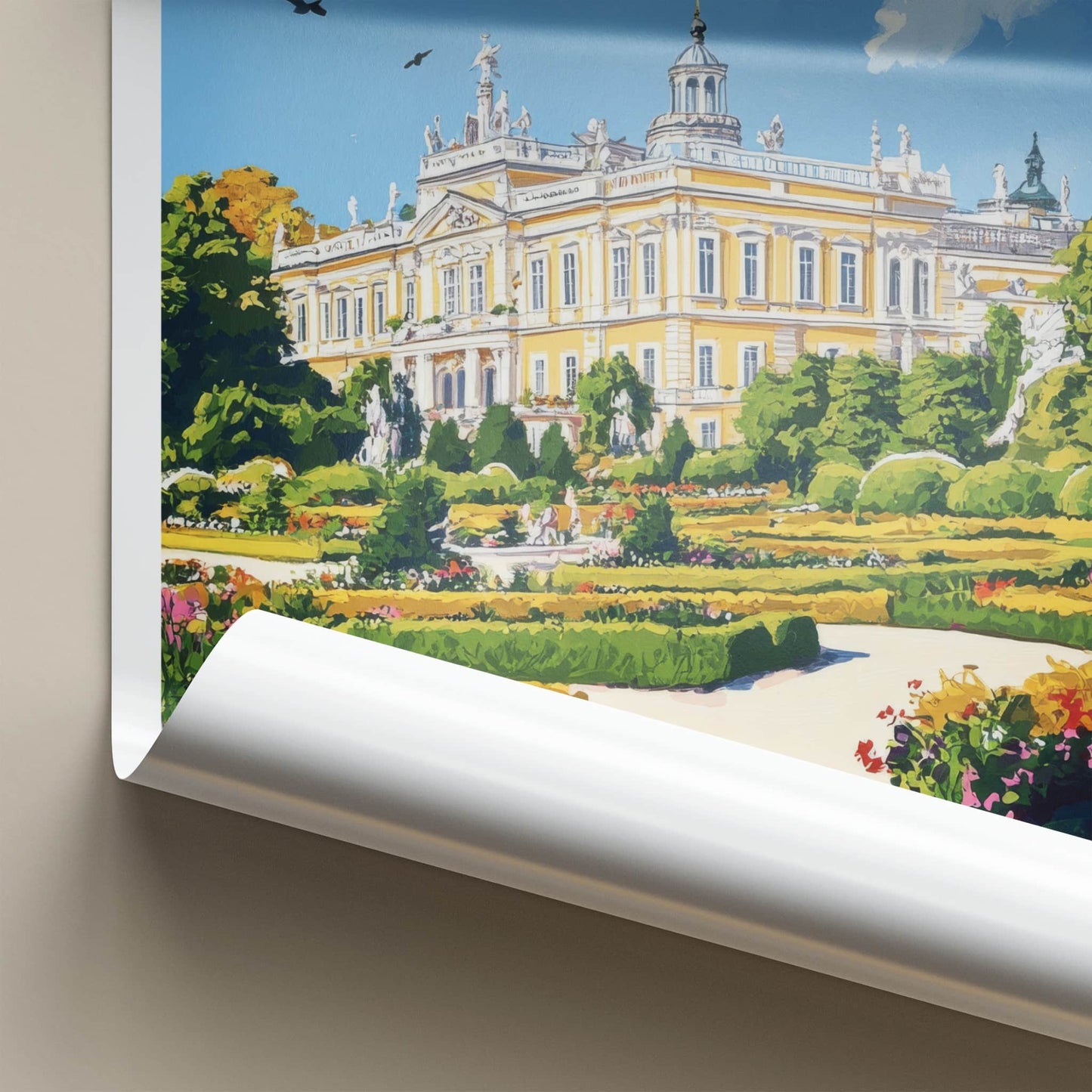 Bialystok Poster - Poland Travel Art - Grand Palace Gardens Home Decor