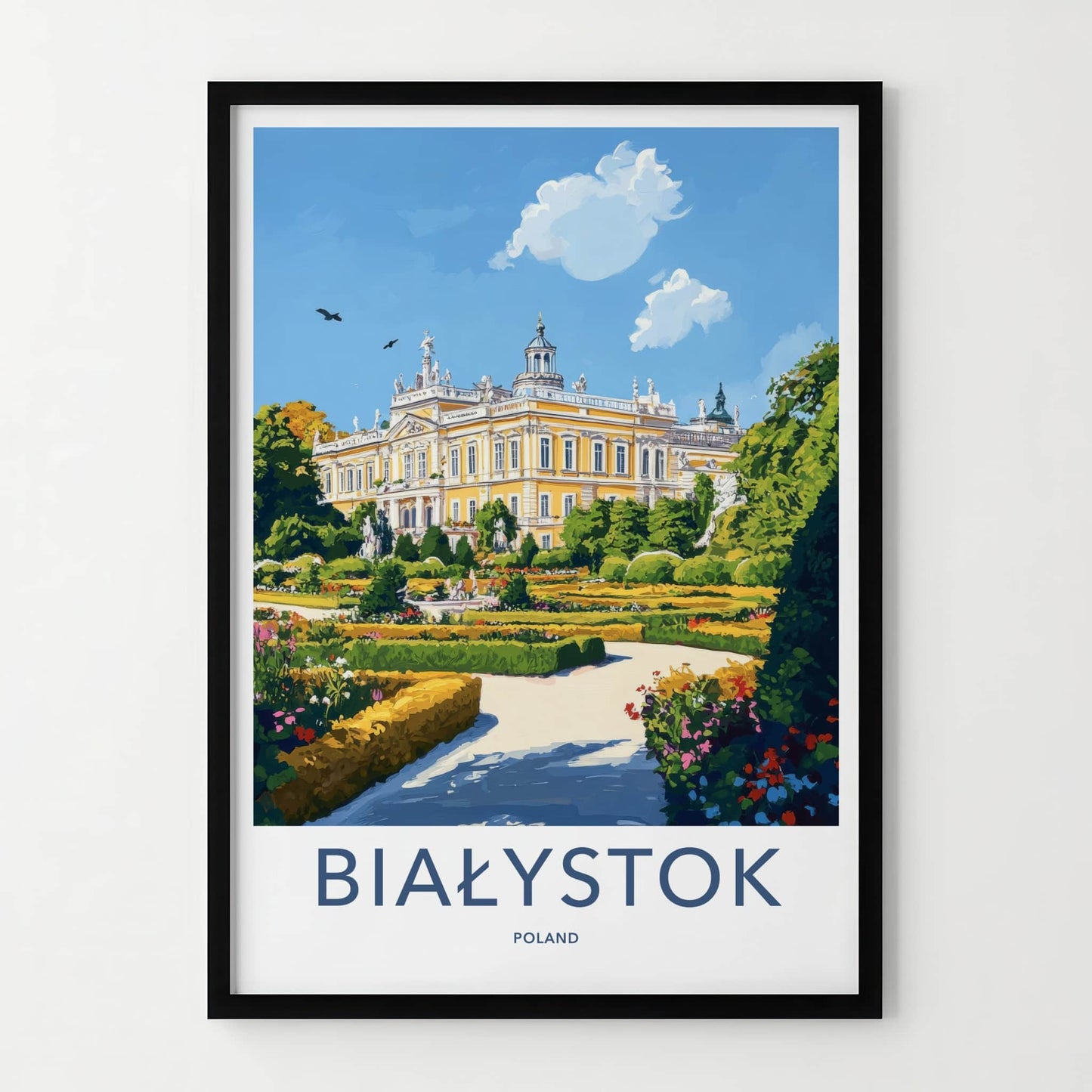 Bialystok Poster - Poland Travel Art - Grand Palace Gardens Home Decor