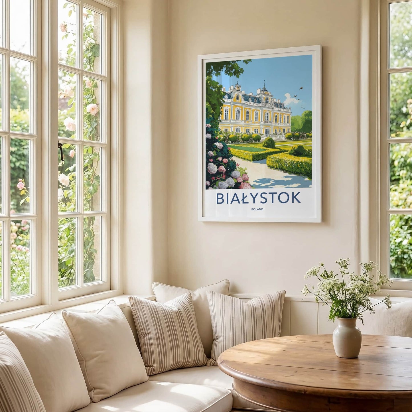 Bialystok Poster - Poland Travel Art - Grand Palace Gardens Home Decor