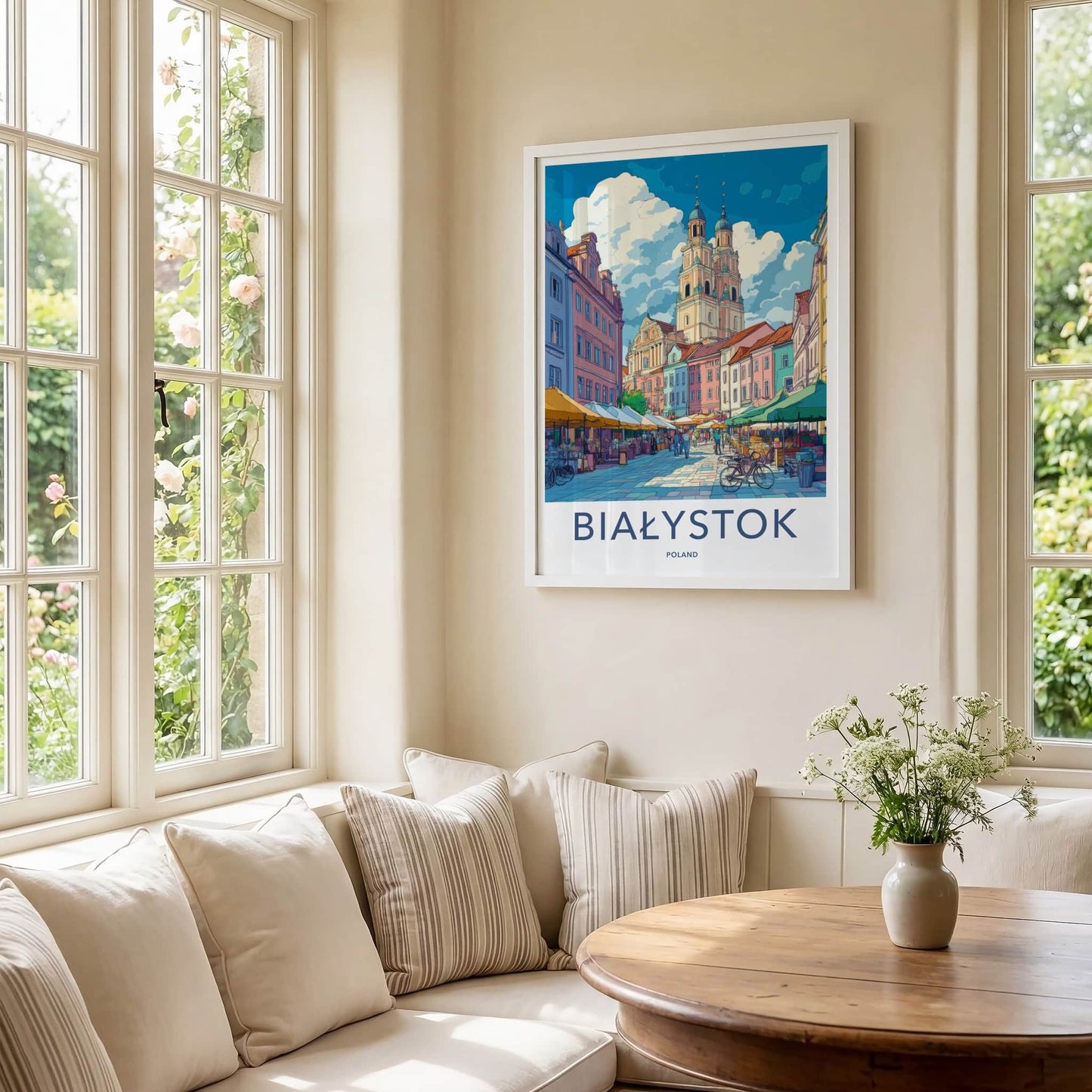 Bialystok Poster - Poland Travel Art - Vibrant Street Market Home Decor