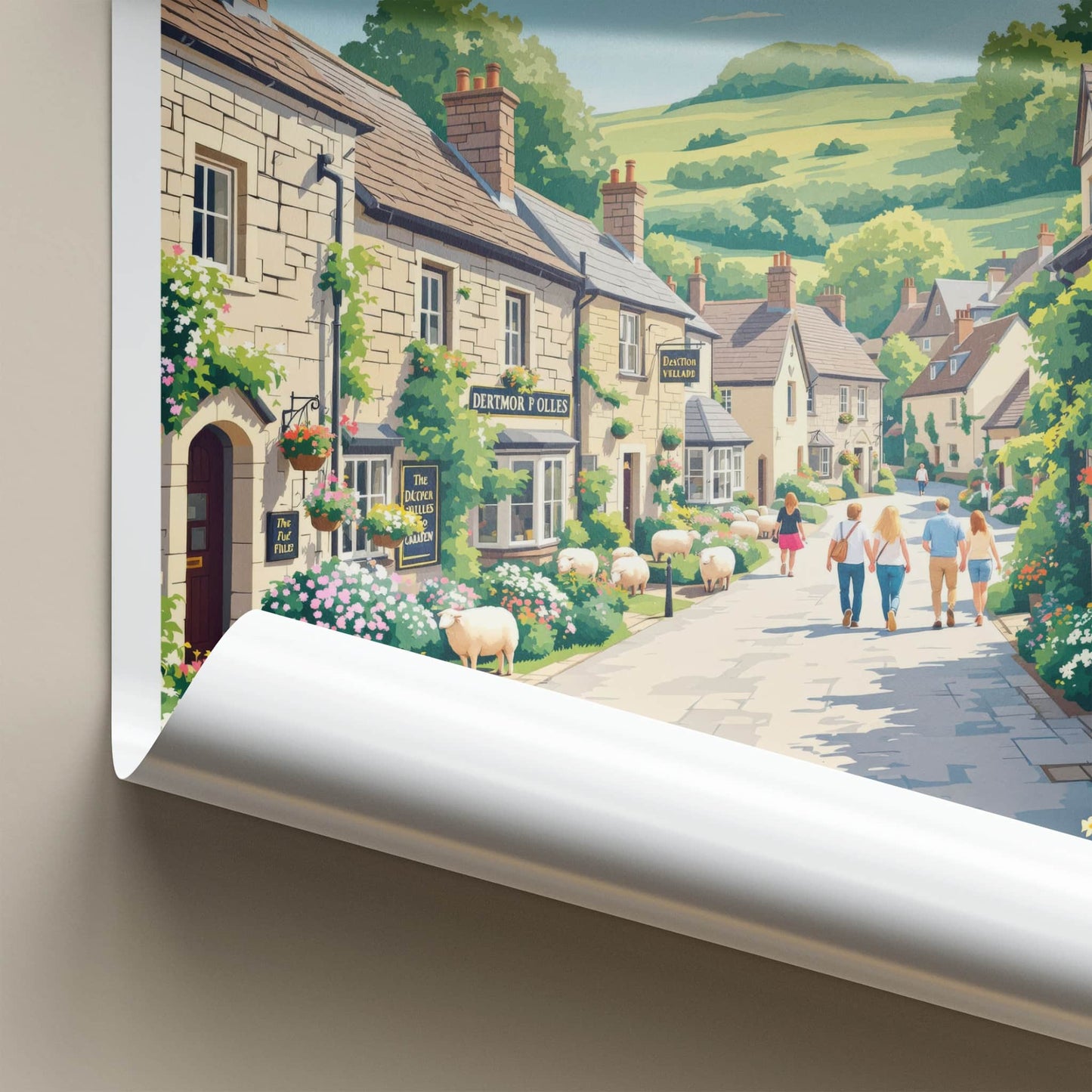 Bibury Poster - England Travel Art - Charming Village Street Home Decor