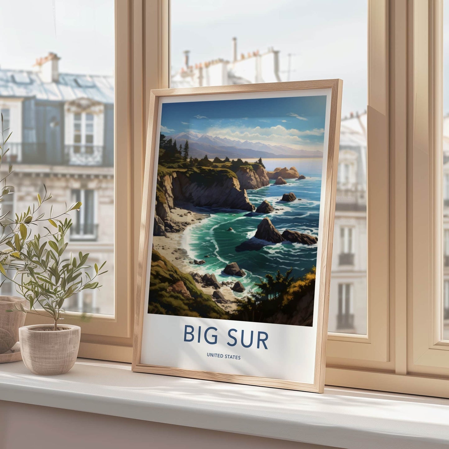 Big Sur Poster - California Travel Art - Coastal Ocean Cliffs Home Decor