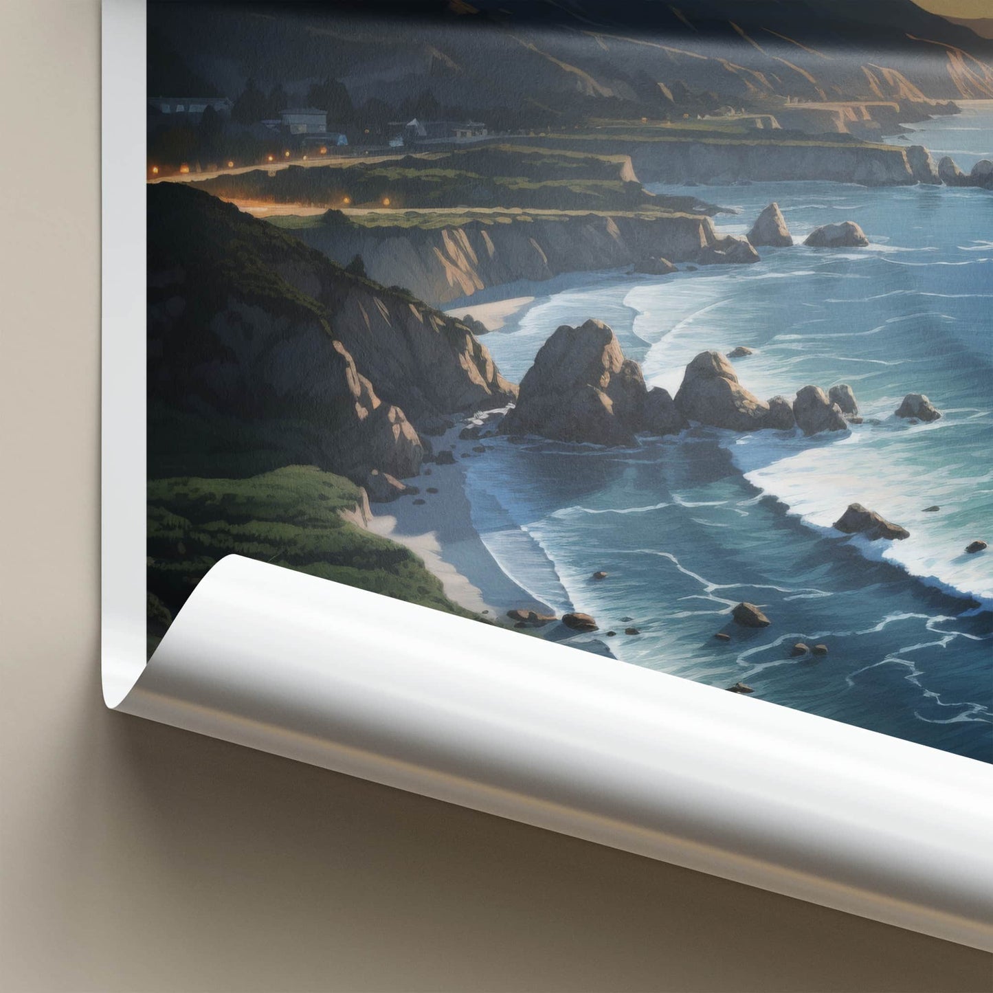 Big Sur Poster - California Travel Art - Coastal Ocean Sunset Home Decor