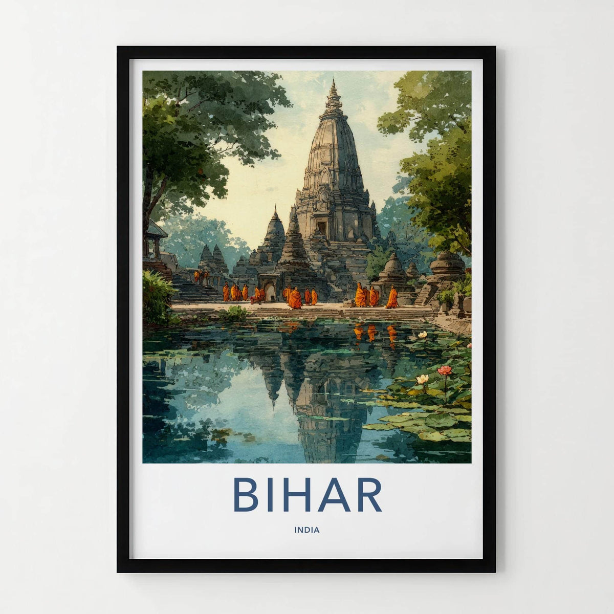 Bihar Poster - India Wall Art - Bihar Temple Gift