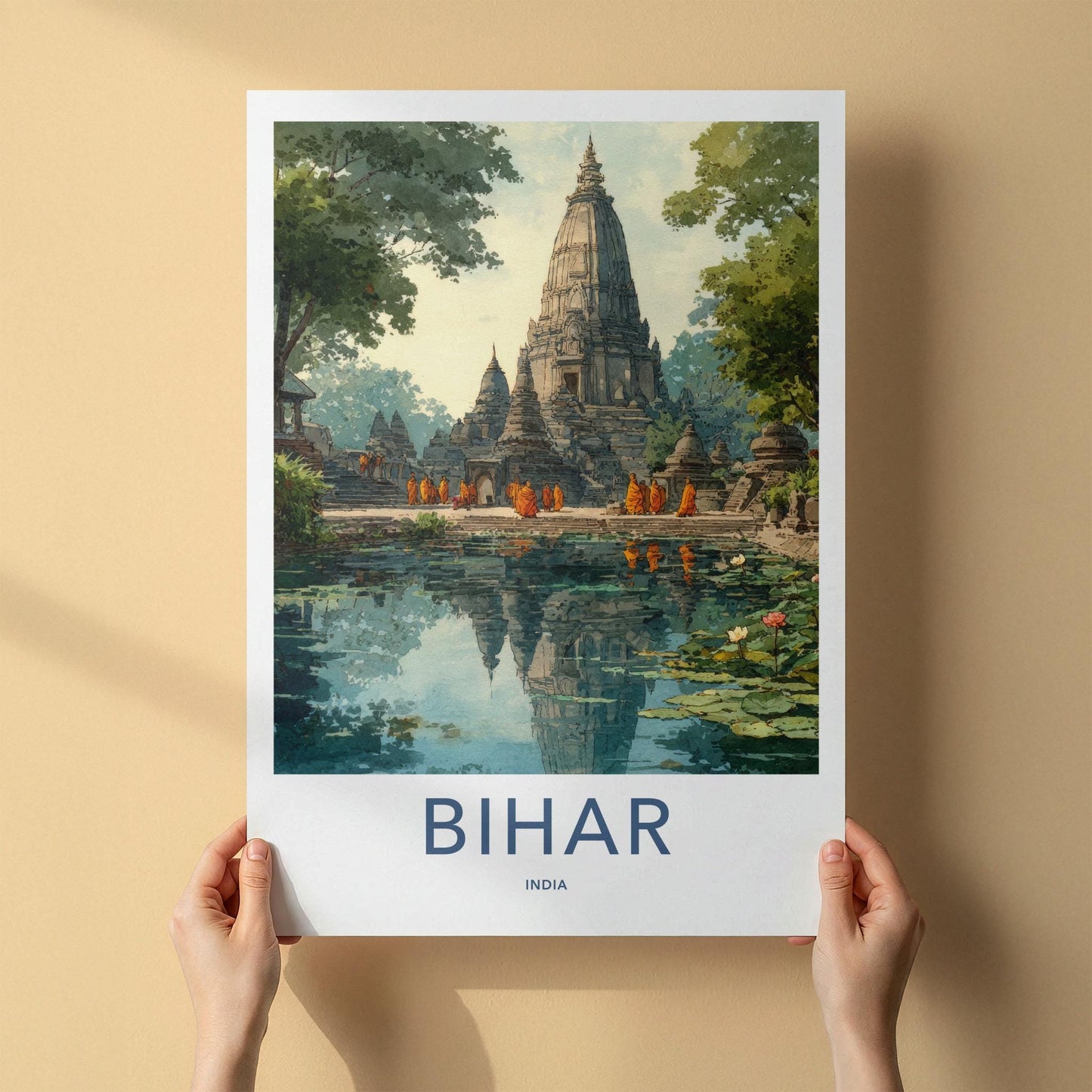 Bihar Poster - India Wall Art - Bihar Temple Gift