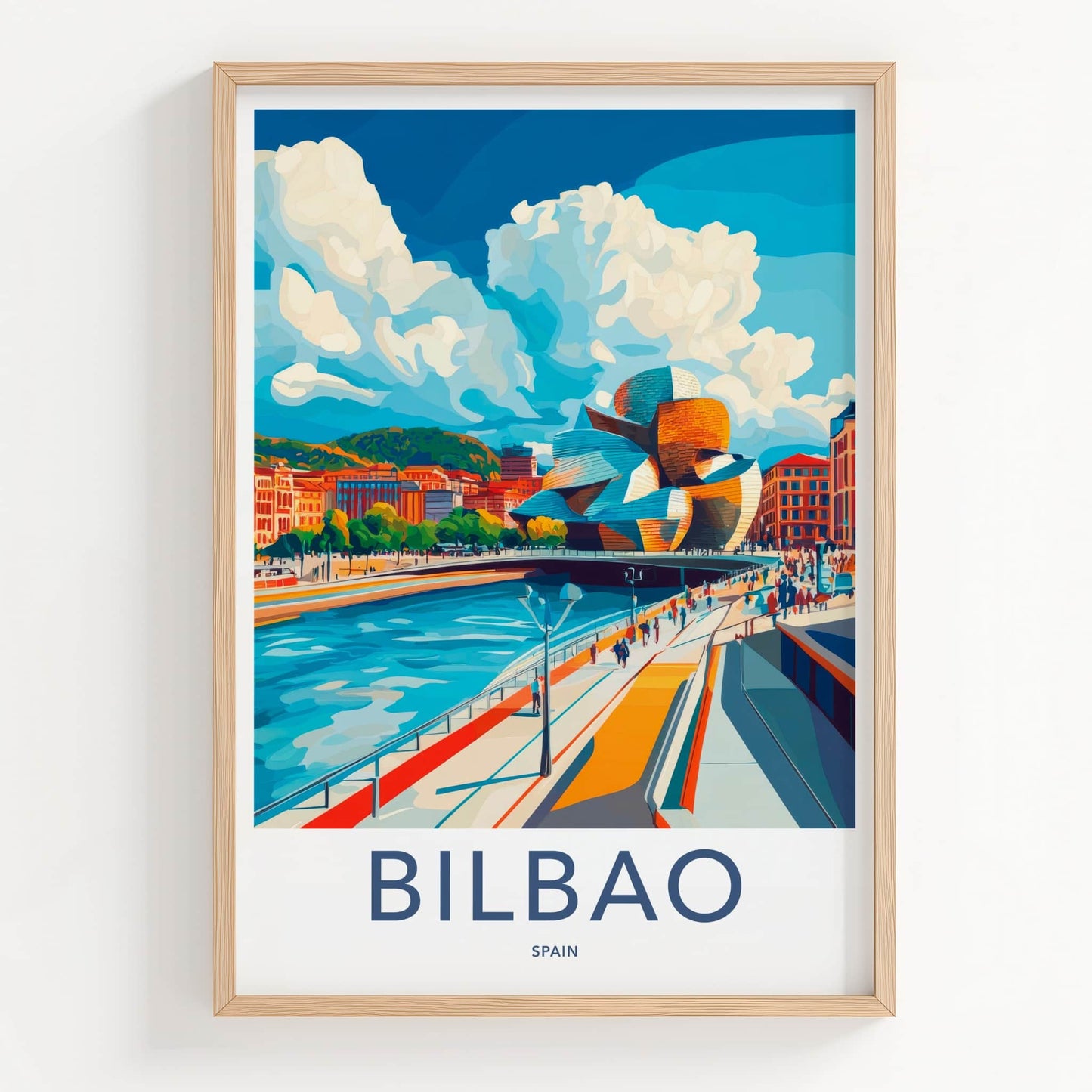 Bilbao Poster - Spain Wall Art - Modern Architecture Riverside Home Decor