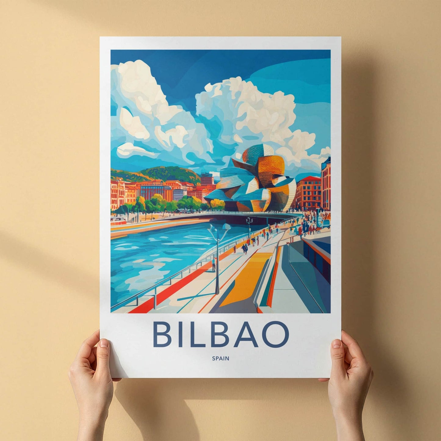 Bilbao Poster - Spain Wall Art - Modern Architecture Riverside Home Decor