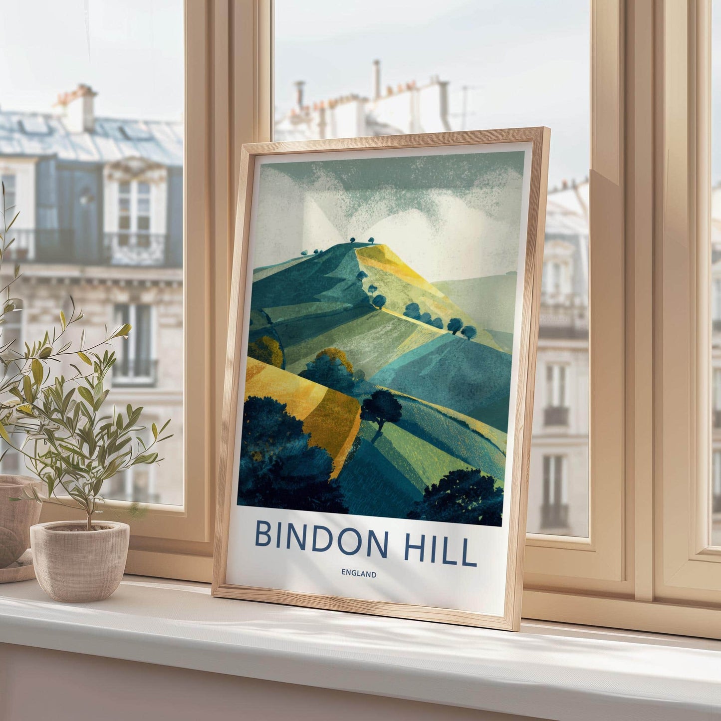Bindon Hill Poster - England Scenic Art - Rolling Hills Wall Decor