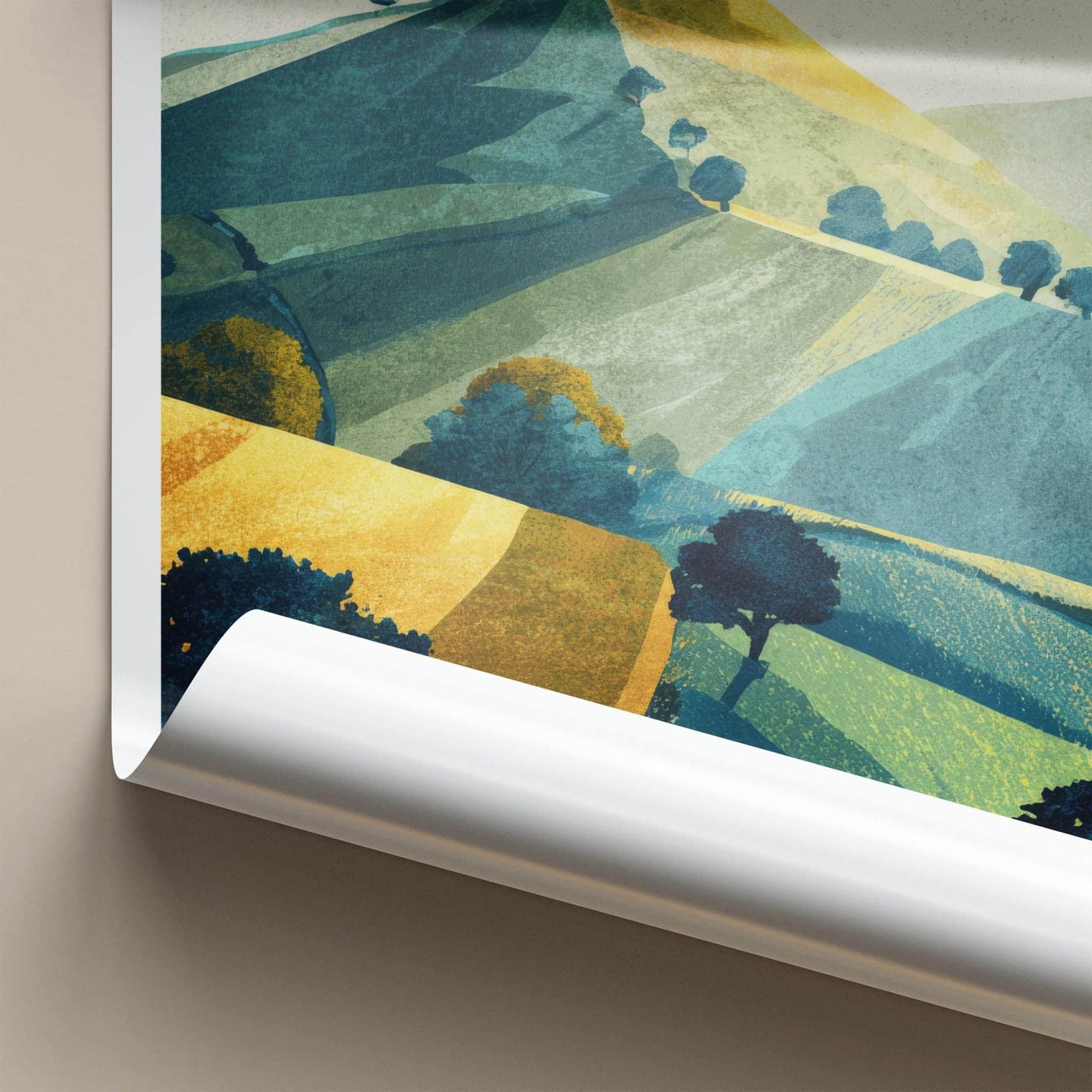 Bindon Hill Poster - England Scenic Art - Rolling Hills Wall Decor