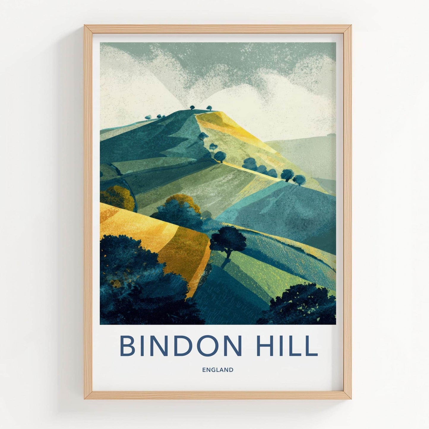 Bindon Hill Poster - England Scenic Art - Rolling Hills Wall Decor