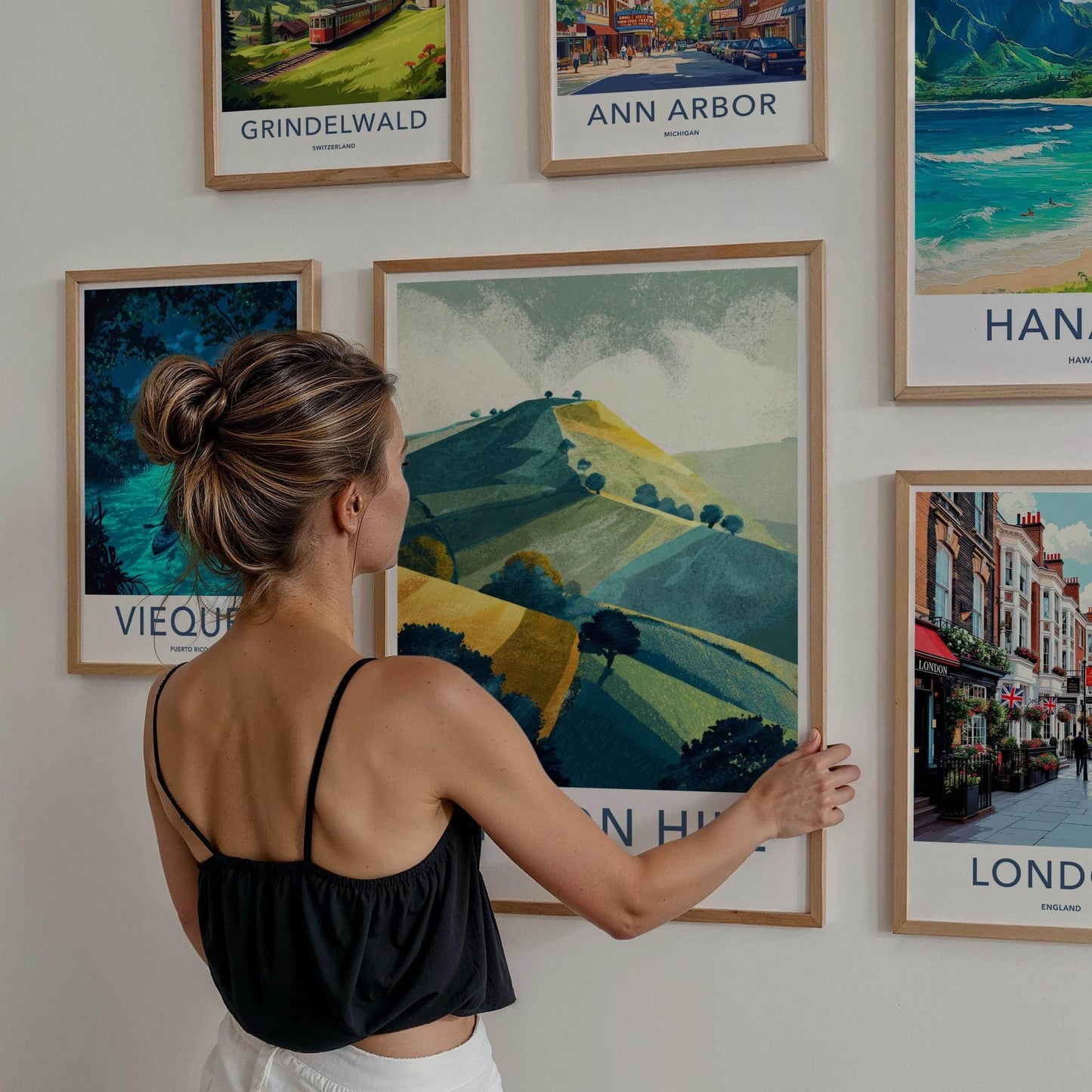 Bindon Hill Poster - England Scenic Art - Rolling Hills Wall Decor