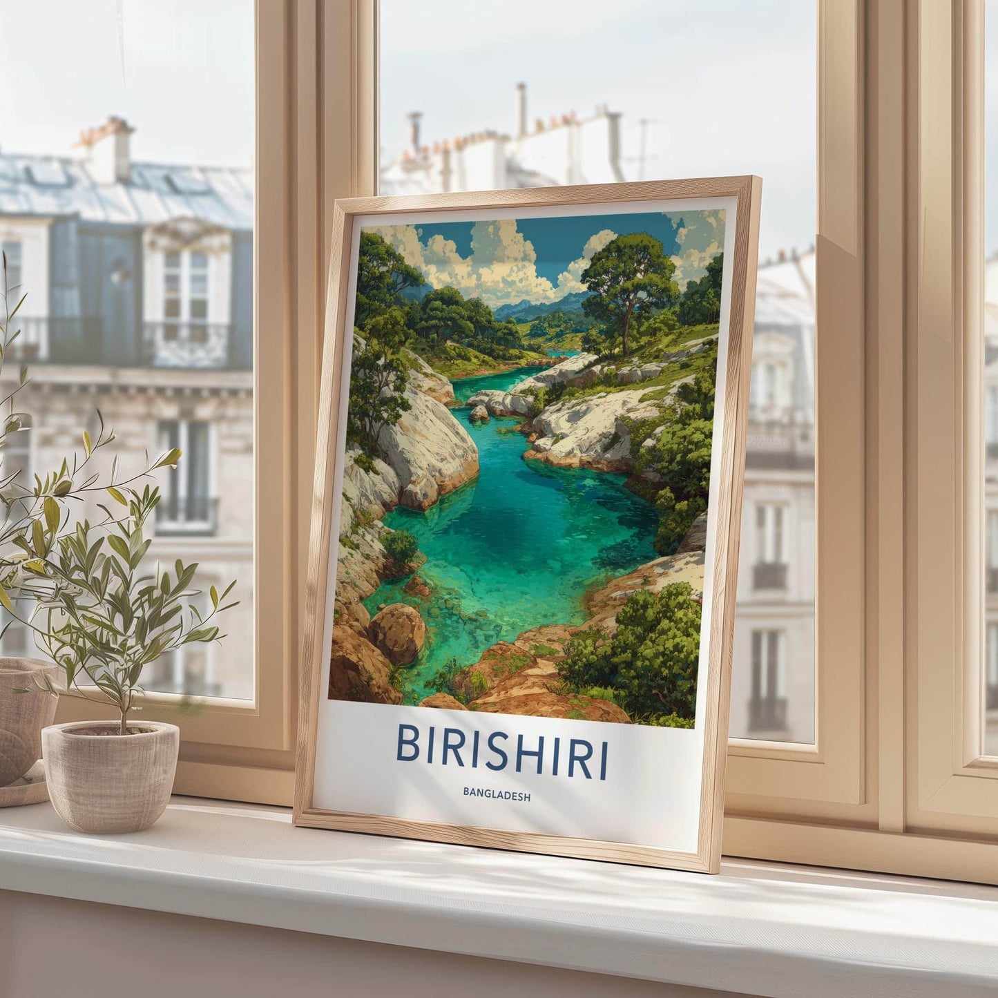Birishiri Poster - Bangladesh Travel Art - Clear river canyon Wall Decor
