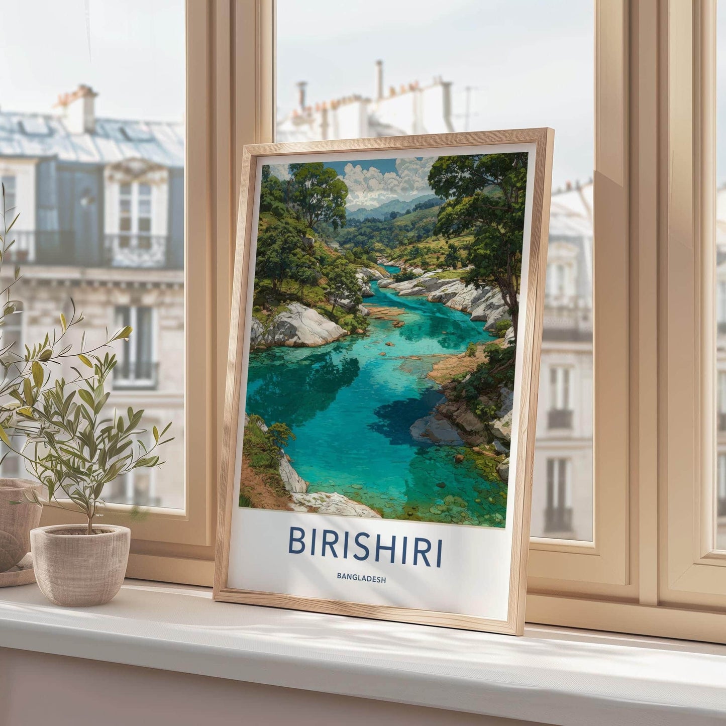 Birishiri Poster - Bangladesh Travel Art - Turquoise River Wall Decor
