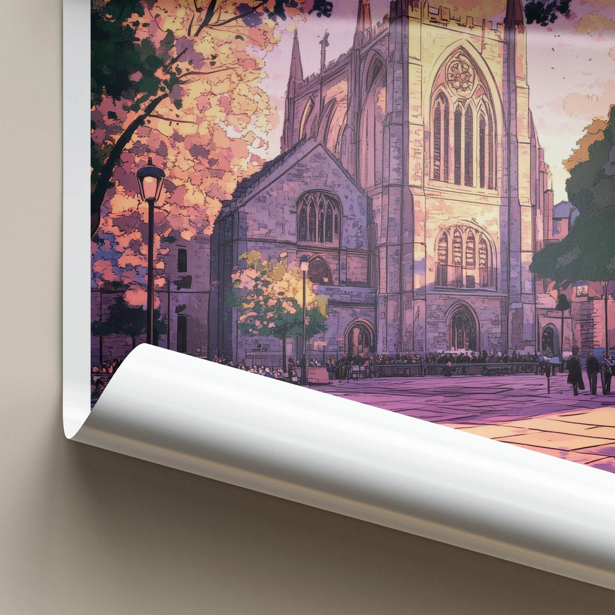 Birmingham Poster - England Travel Art - Gothic Church Square Home Decor
