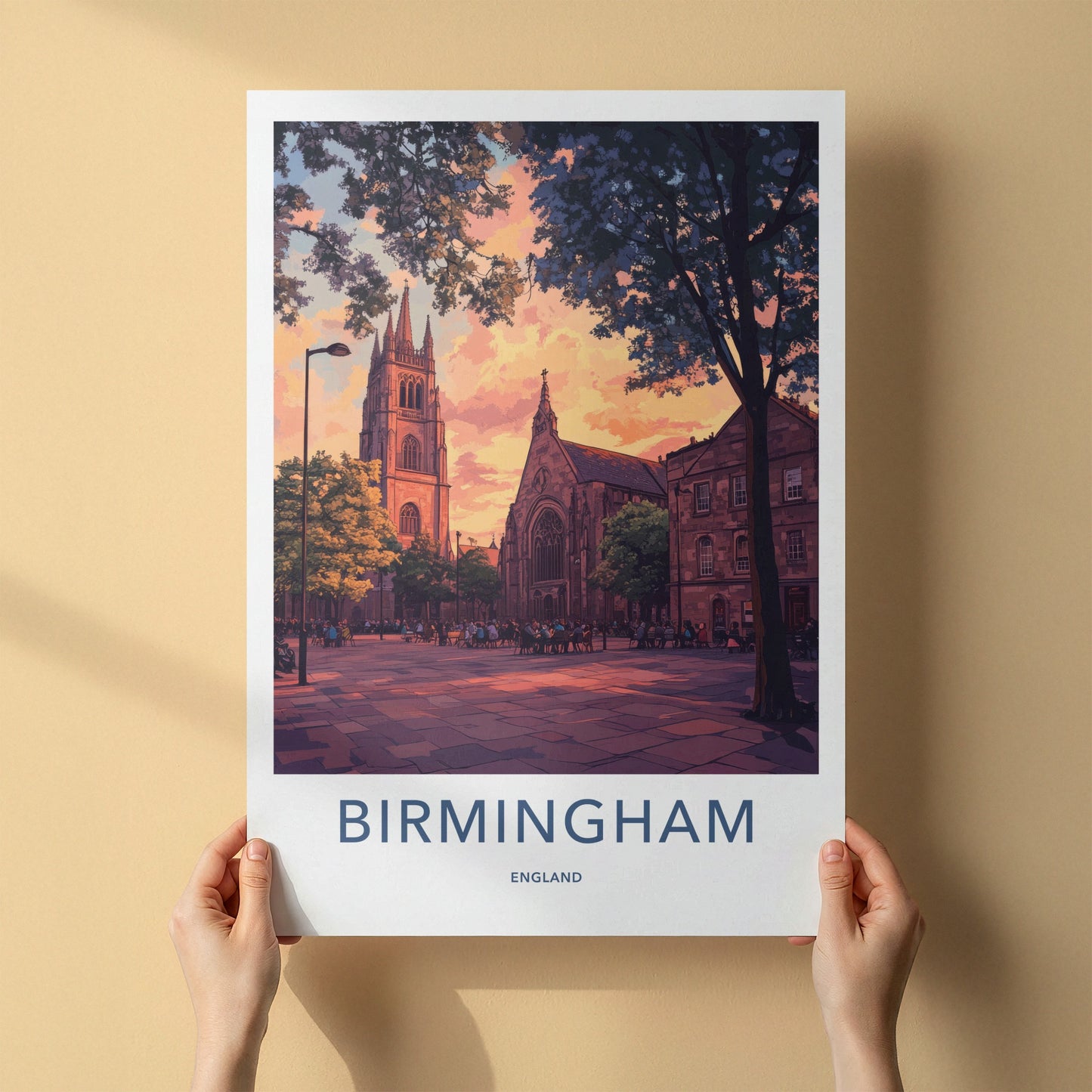 Birmingham Poster - England Travel Art - Historic City Square Home Decor
