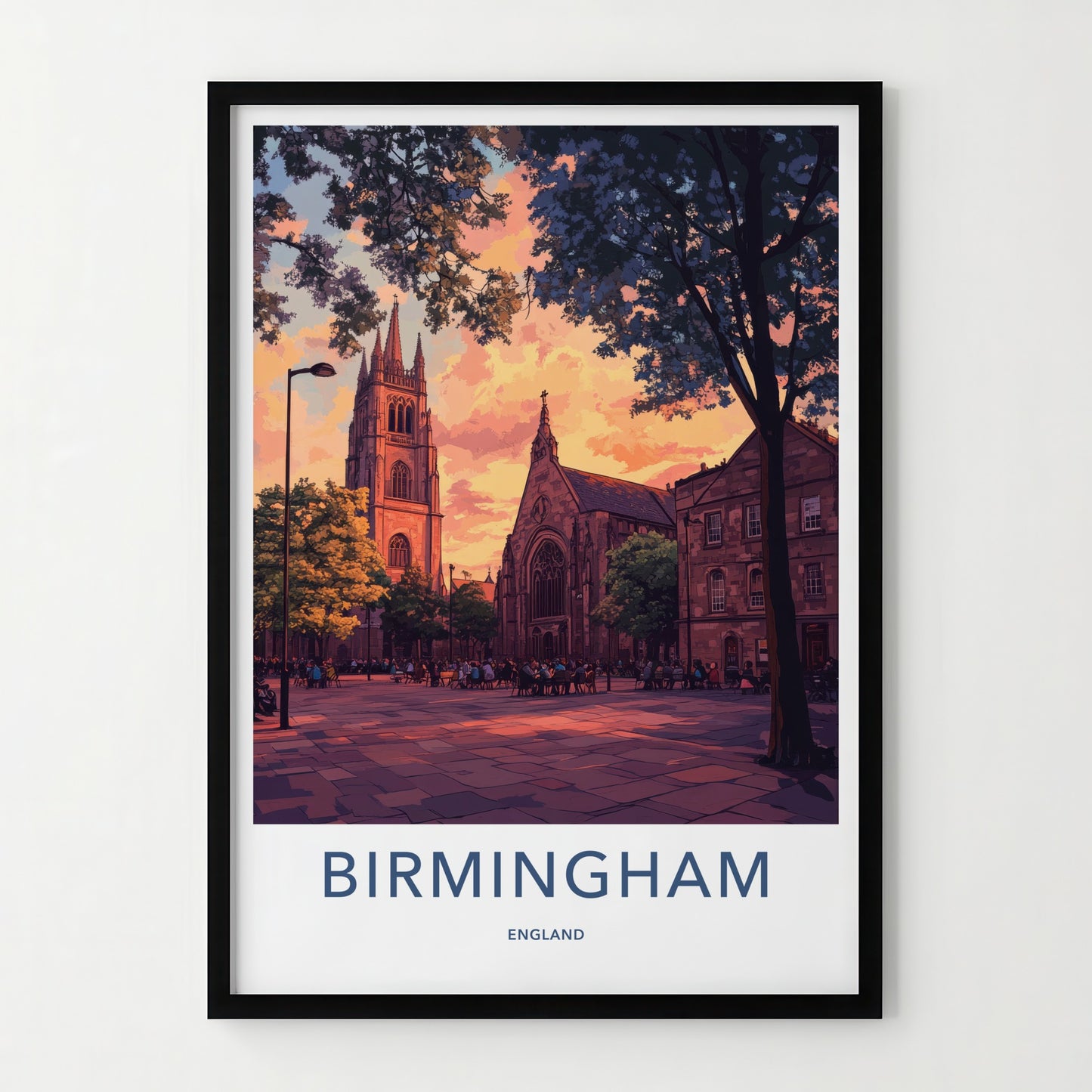 Birmingham Poster - England Travel Art - Historic City Square Home Decor