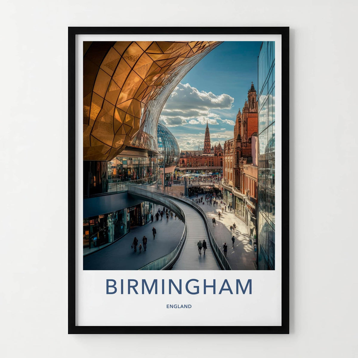 Birmingham Poster - England Travel Art - Modern Shopping Center Home Decor