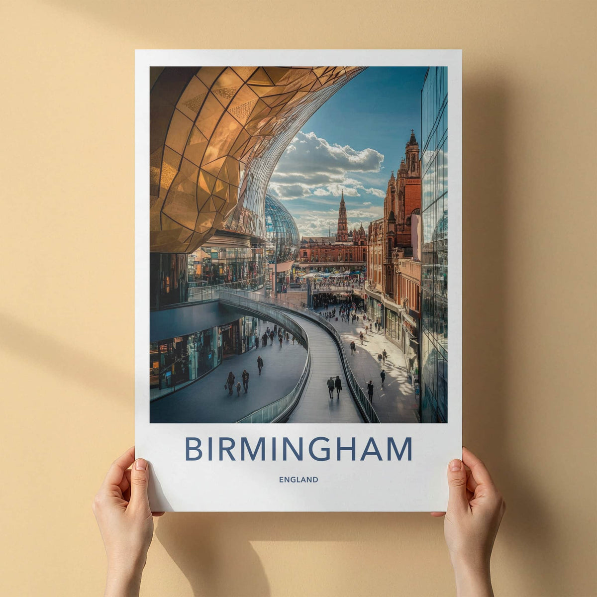 Birmingham Poster - England Travel Art - Modern Shopping Center Home Decor
