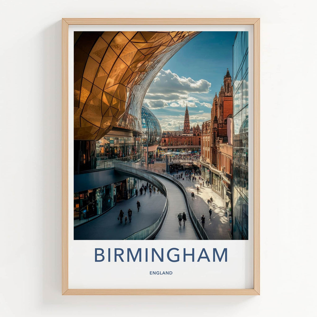 Birmingham Poster - England Travel Art - Modern Shopping Center Home Decor