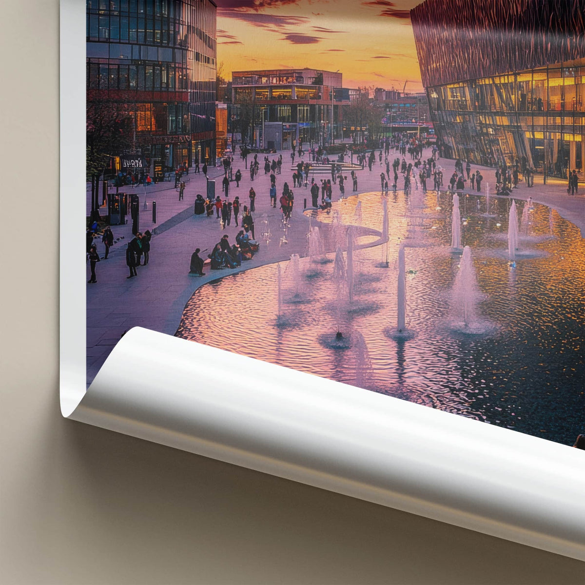 Birmingham Poster - England Travel Print - Vibrant City Sunset Home Decor