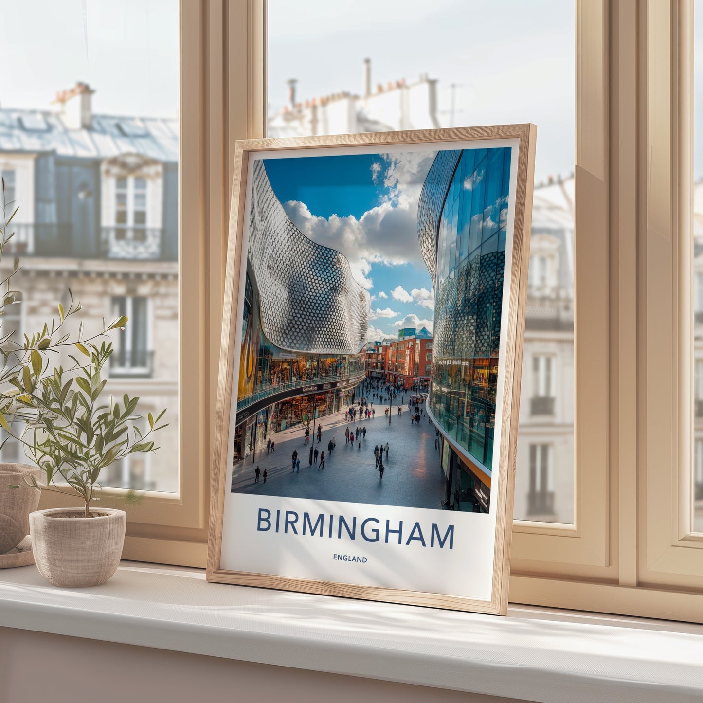 Birmingham Poster - England Wall Art - Modern Shopping District Home Decor