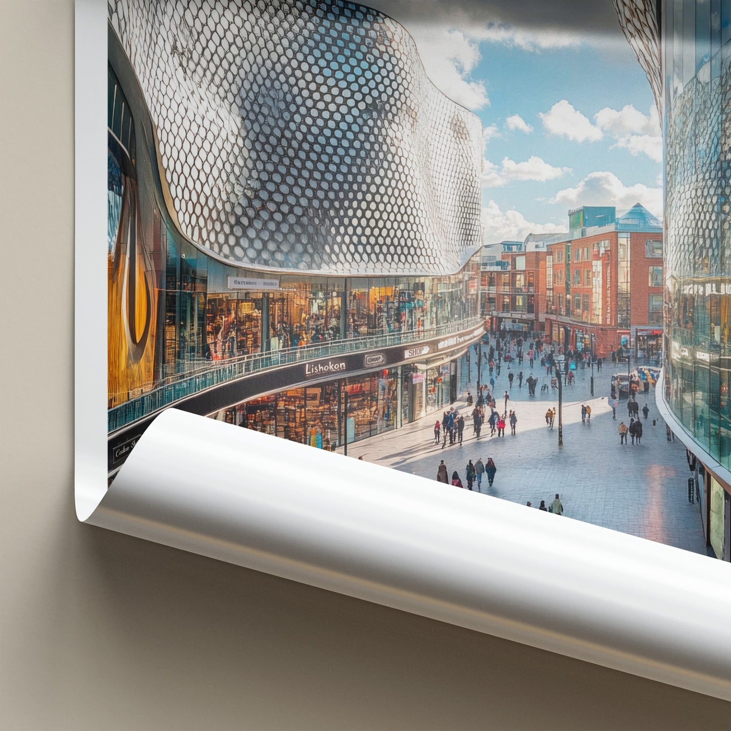 Birmingham Poster - England Wall Art - Modern Shopping District Home Decor