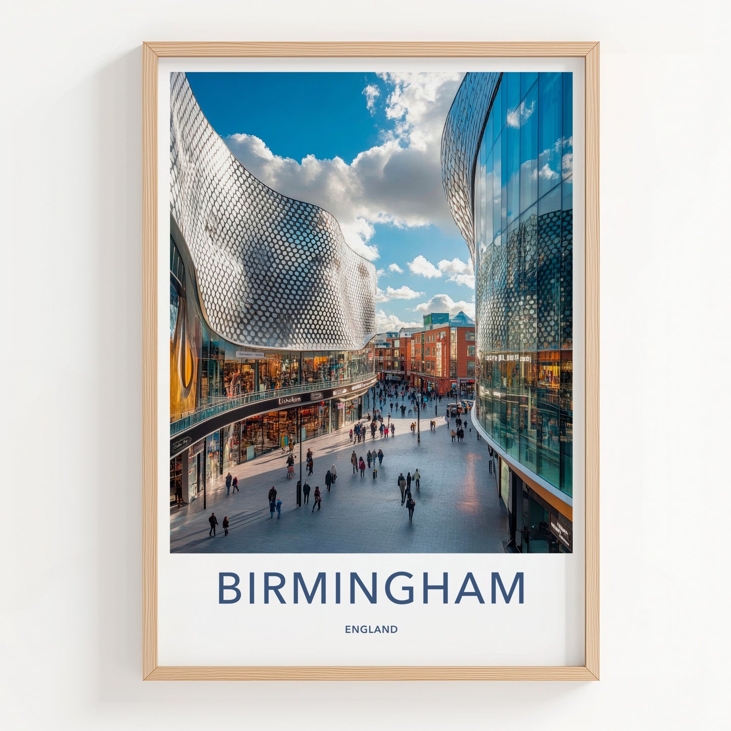 Birmingham Poster - England Wall Art - Modern Shopping District Home Decor