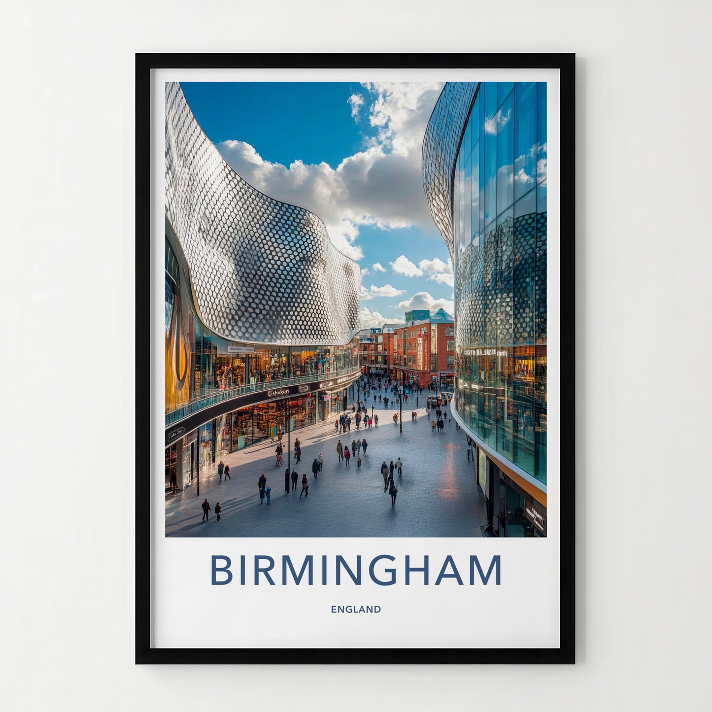 Birmingham Poster - England Wall Art - Modern Shopping District Home Decor