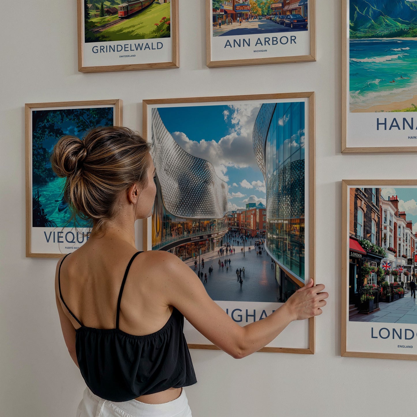 Birmingham Poster - England Wall Art - Modern Shopping District Home Decor