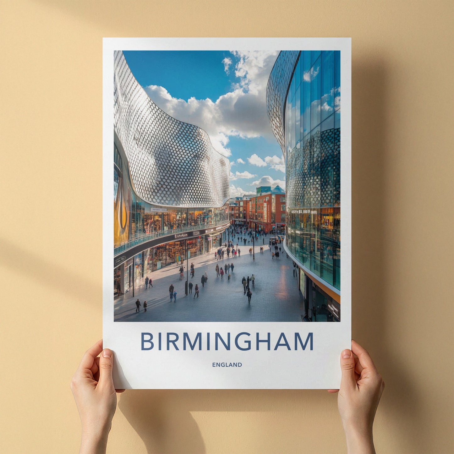 Birmingham Poster - England Wall Art - Modern Shopping District Home Decor