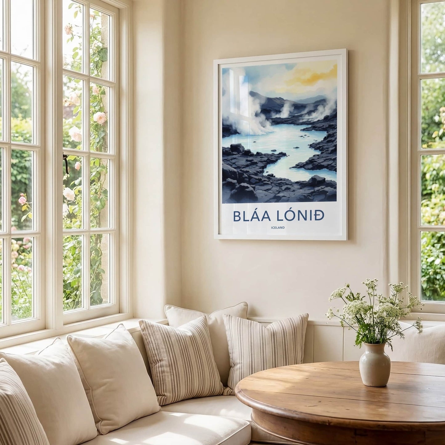 Blaa Lonid Poster - Iceland Wall Art - Steaming Blue Waters Home Decor