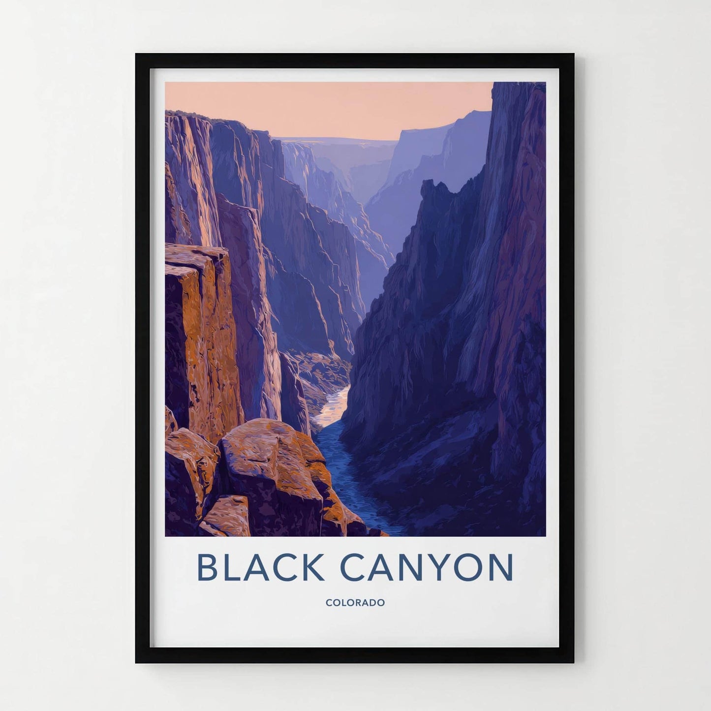 Black Canyon Poster - Colorado Scenic Art - Deep canyon river Wall Decor