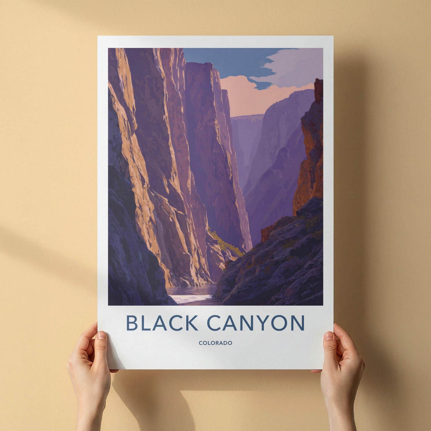 Black Canyon Poster - Colorado Travel Art - Dramatic River Gorge Home Decor