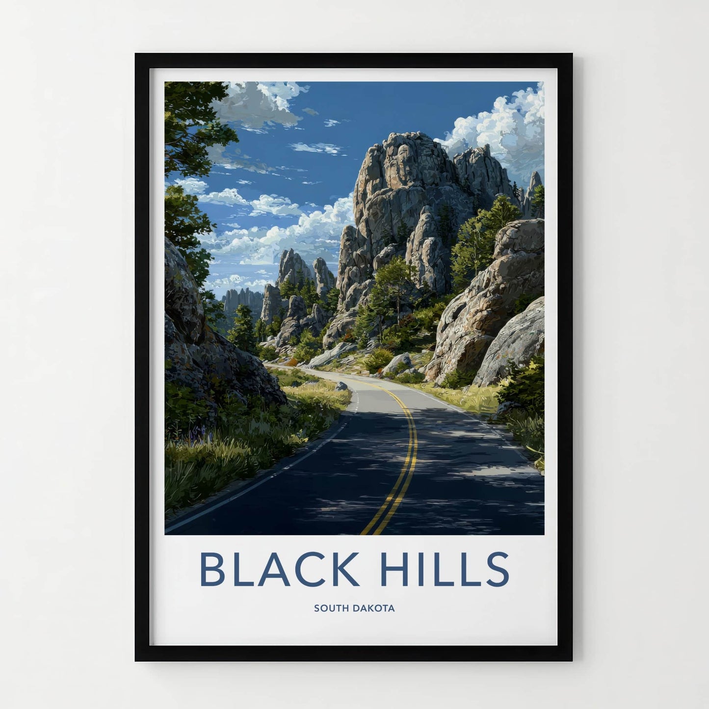 Black Hills Poster - South Dakota Winding Road Art Print Home Decor