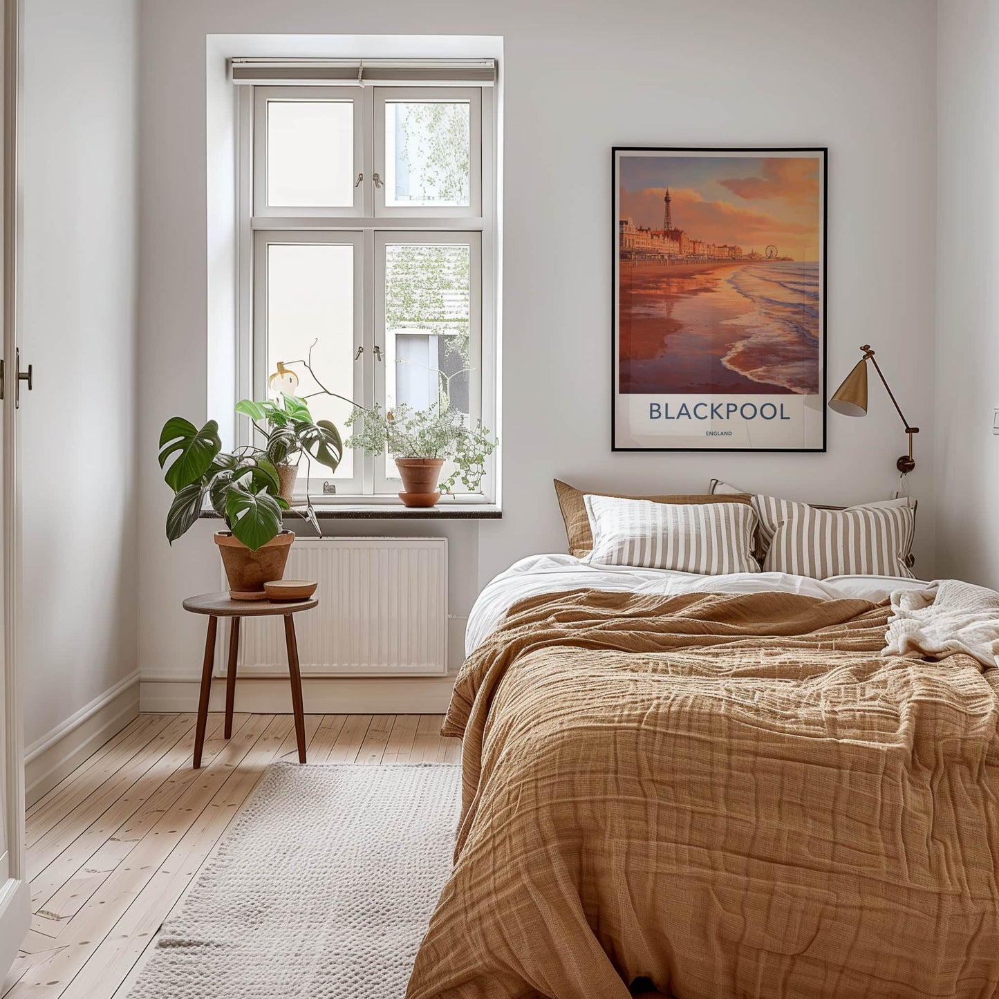 Blackpool Poster - England Travel Art - Sunset Beach Promenade Home Decor