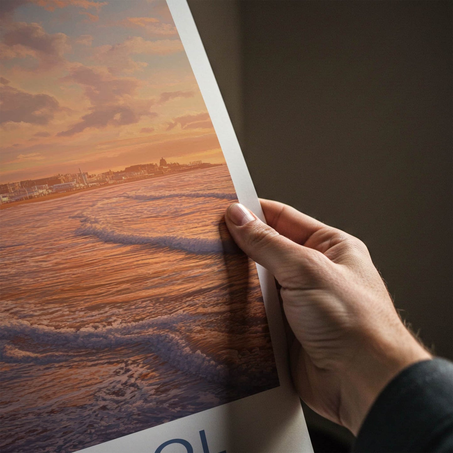 Blackpool Poster - England Travel Art - Sunset Coastal Waves Home Decor