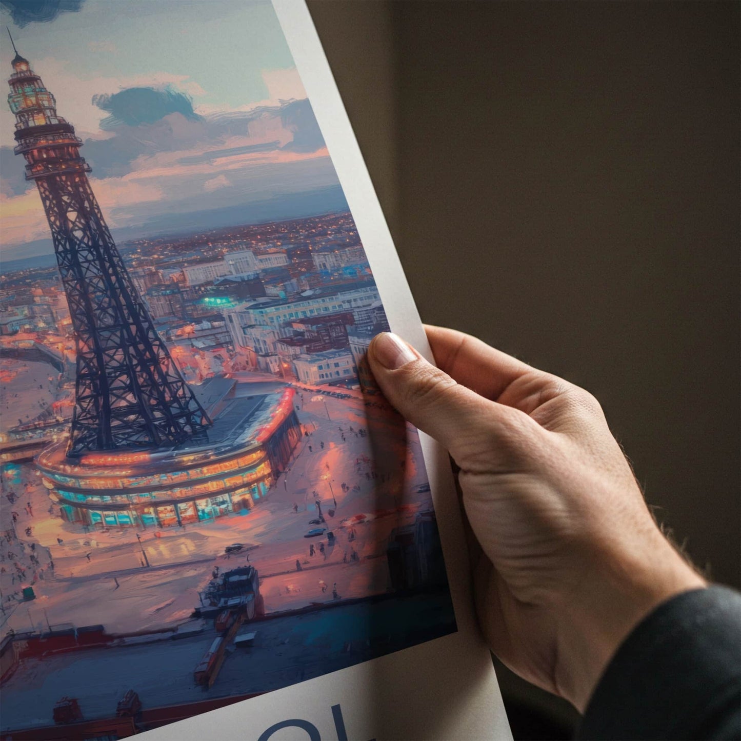 Blackpool Poster - England Wall Art - Sunset Beach Tower Home Decor