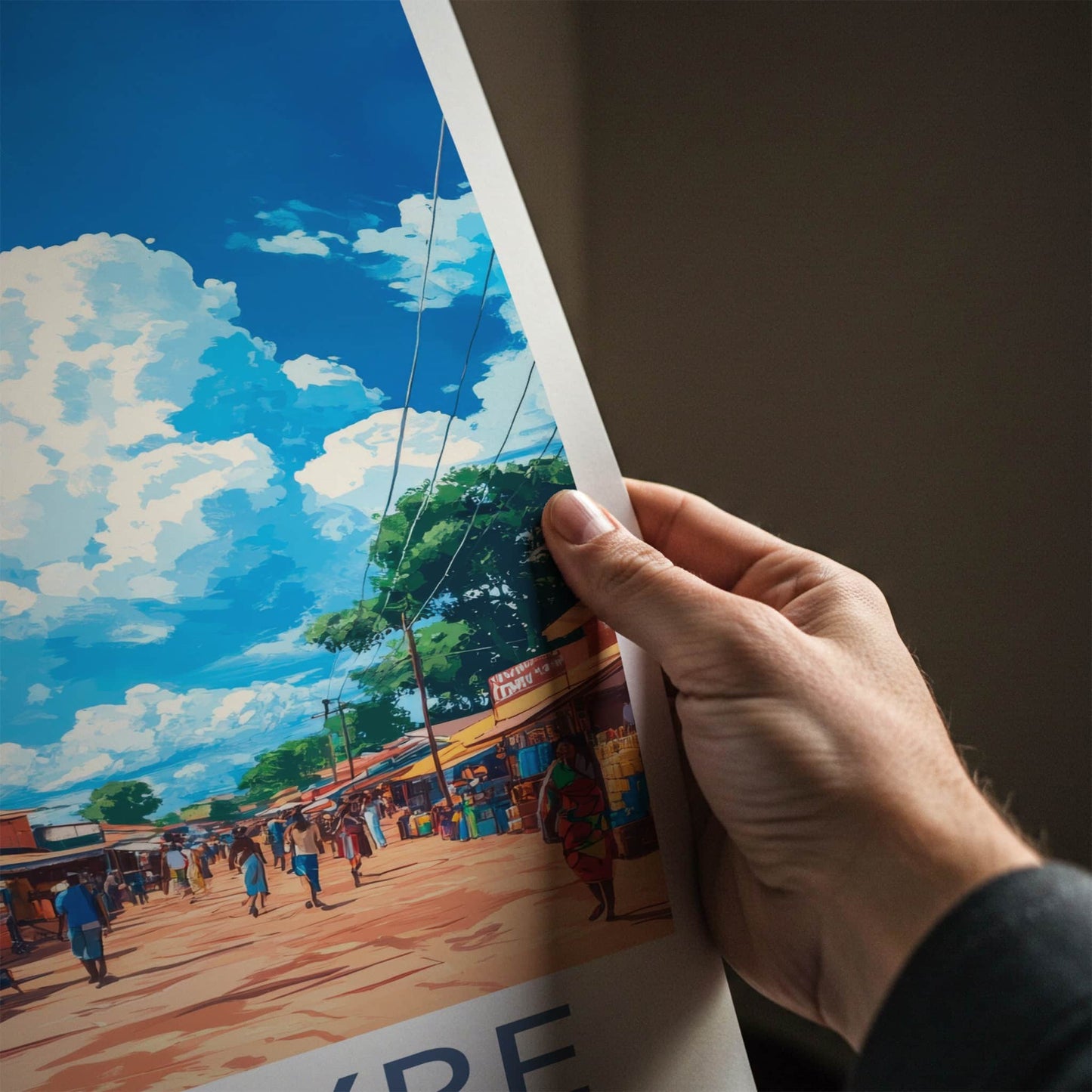 Blantyre Poster - Malawi Travel Print - Busy Street Market Home Decor