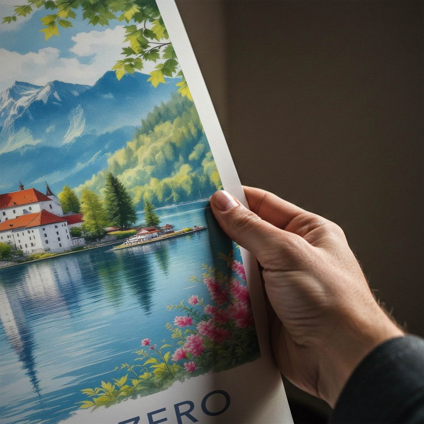 Blejsko Jezero Poster - Slovenia Travel Art - Alpine Lake Castle Home Decor