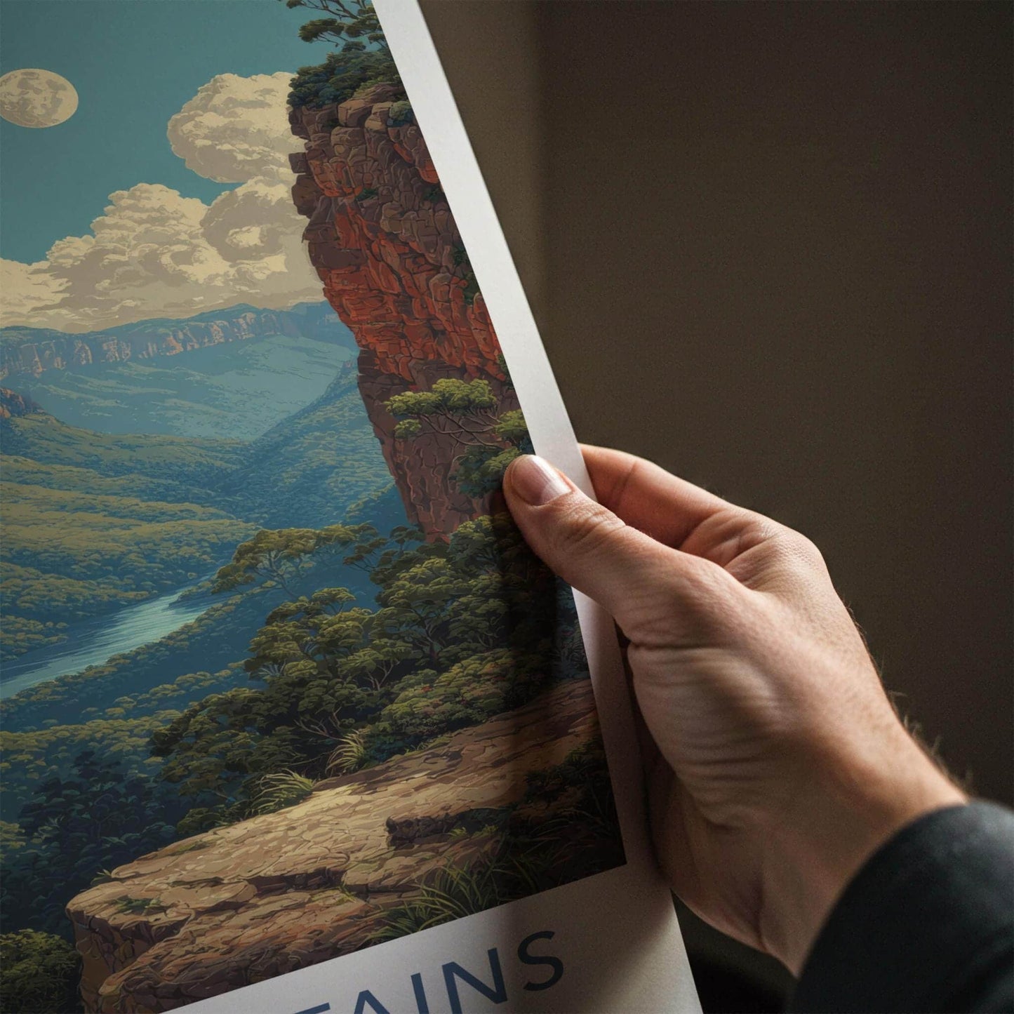 Blue Mountains Poster - Australia Scenic Art - Vibrant Valley View Wall Decor