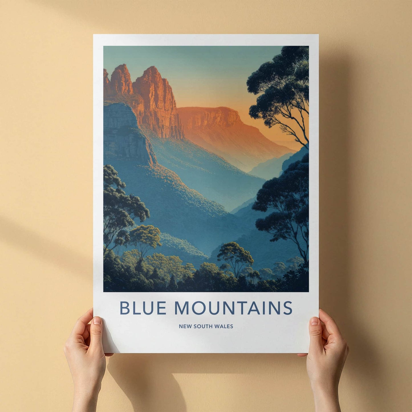 Blue Mountains Poster - New South Wales Layered Peaks Home Decor