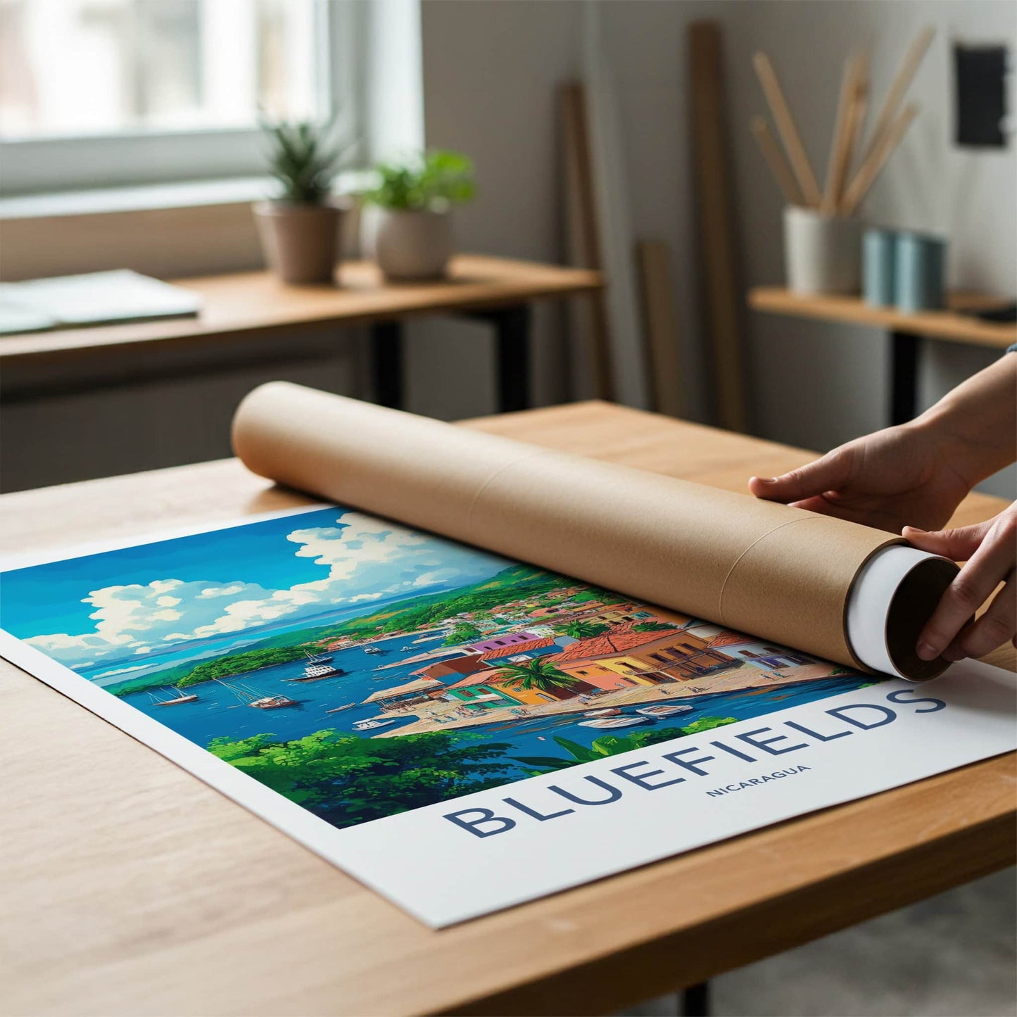 Bluefields Poster - Nicaragua Travel Art - Vibrant Coastal Town Home Decor