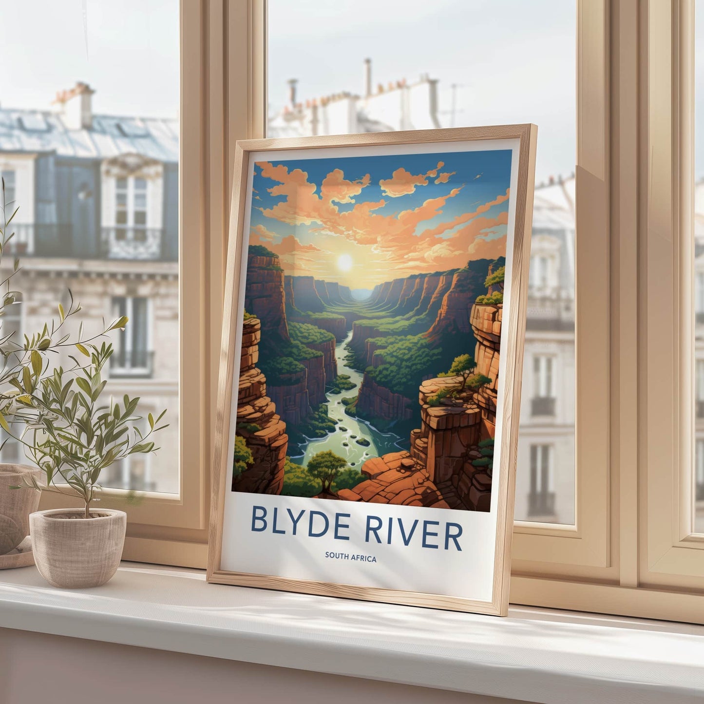 Blyde River Poster - South Africa Travel Art - Canyon River Sunset Wall Decor