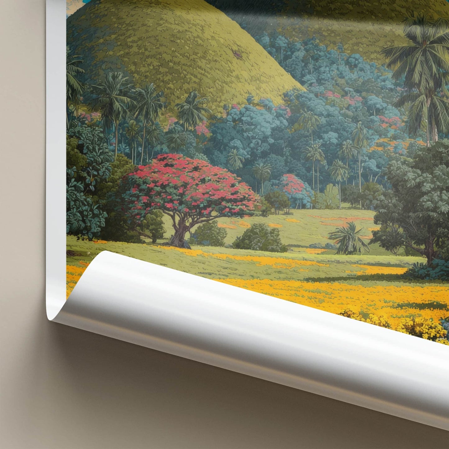 Bohol Poster - Philippines Art Print - Rolling Hills Landscape Home Decor