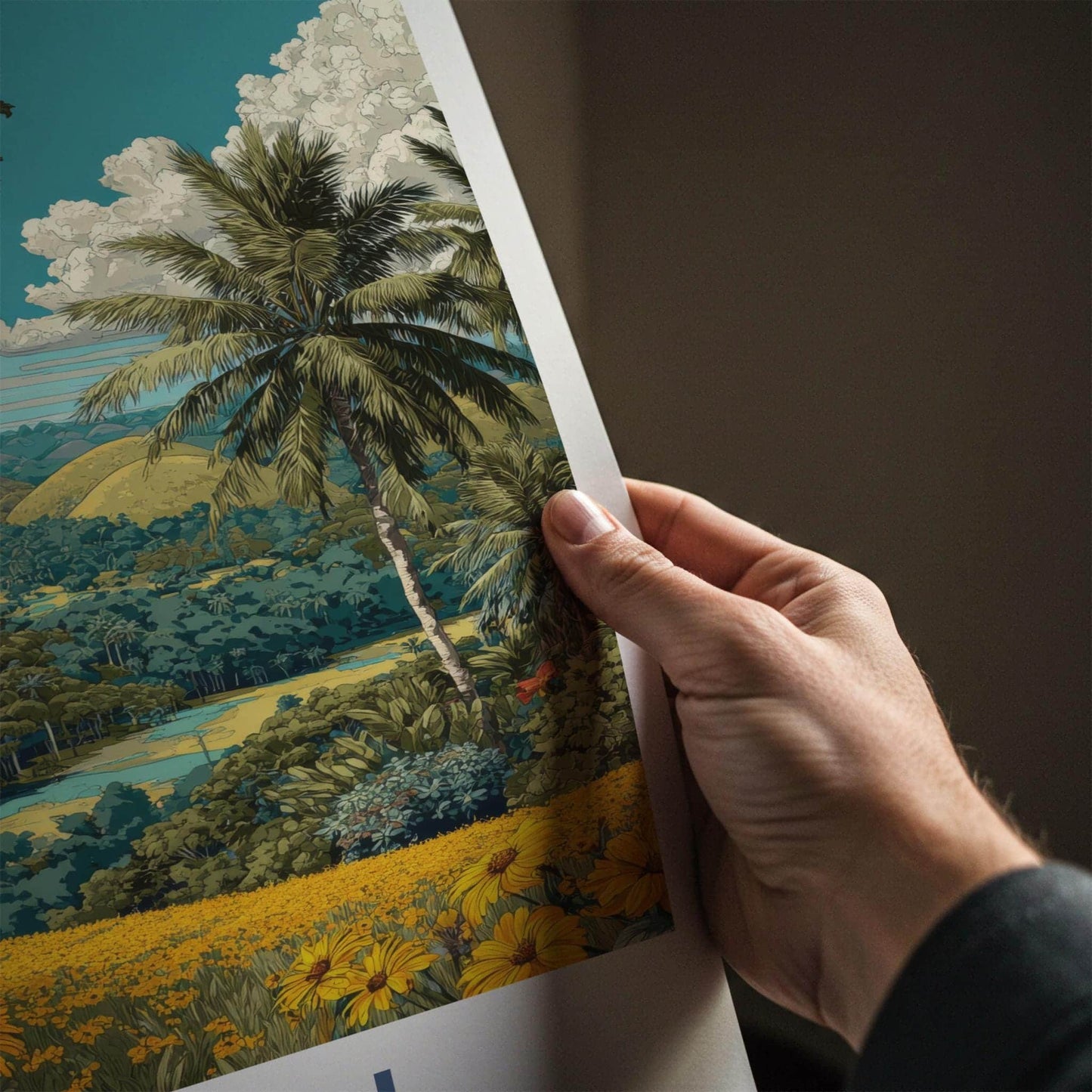 Bohol Poster - Philippines Travel Art - Chocolate Hills Landscape Wall Decor