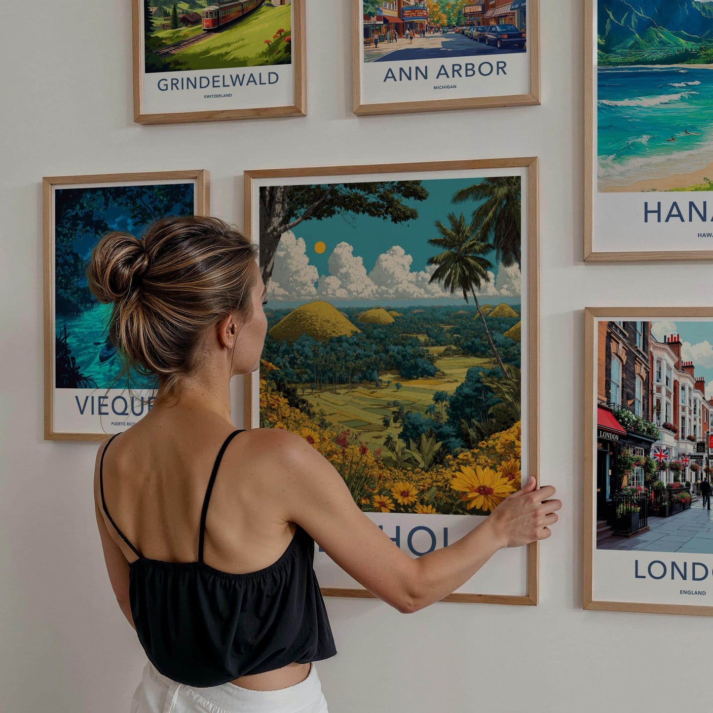 Bohol Poster - Philippines Travel Art - Chocolate Hills vista Room Decor