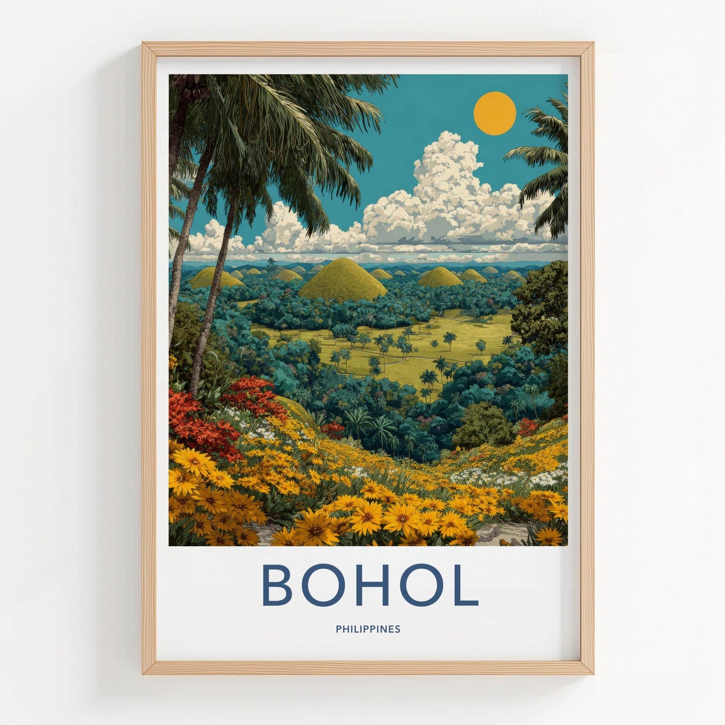 Bohol Poster - Philippines Travel Art - Chocolate Hills Wall Decor