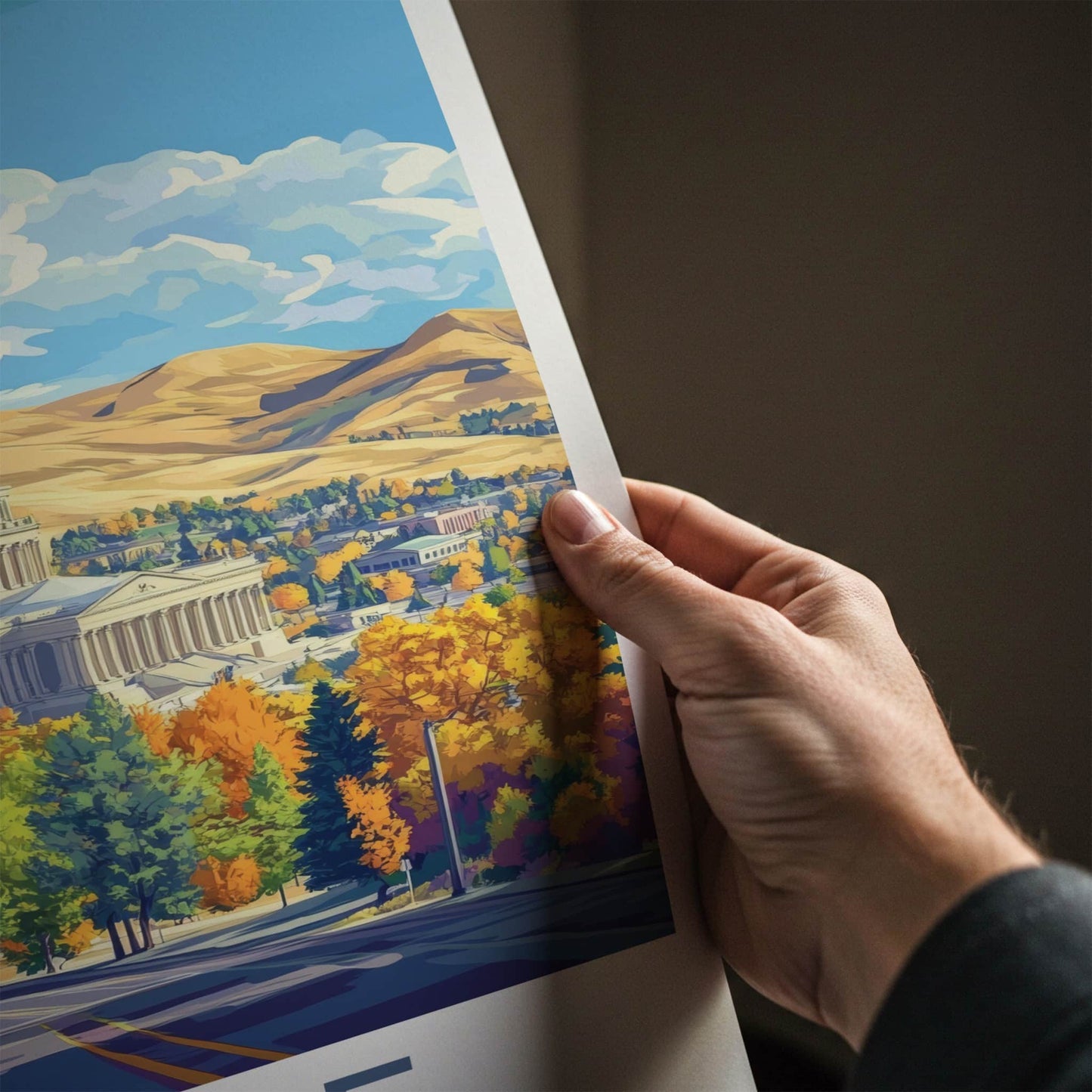 Boise Poster - Idaho Travel Art - Autumn Capitol Scene Home Decor