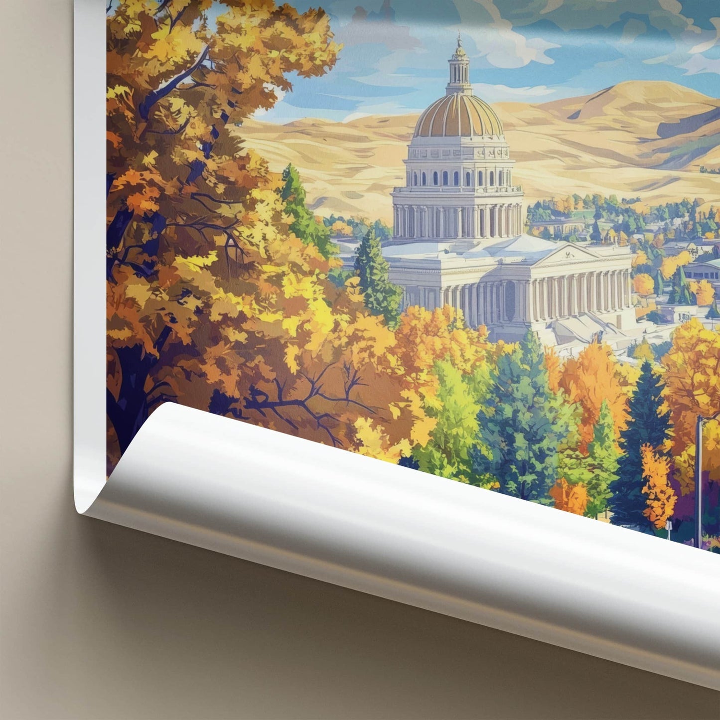 Boise Poster - Idaho Travel Art - Autumn Capitol Scene Home Decor